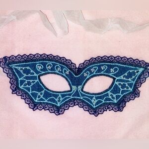 Elegant Blue Lace Masquerade Mask. Unisex. Handmade